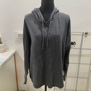charcoal grey hooded sweatshirt with embroidered sleeves Size XL‎